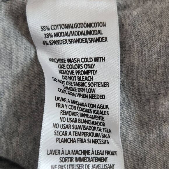 Calvin Klein Gray Athletic Tee Size Medium Gray and Pink Print Long Sleeve Tee - Picture 8 of 8